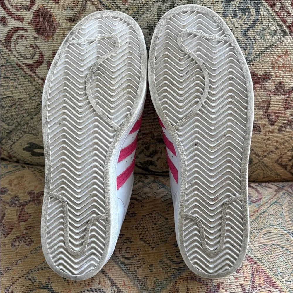 Adidas Superstar White Barbie Pink Stripes Sneakers Leather Shell Toe Women’s 6 - Picture 12 of 12